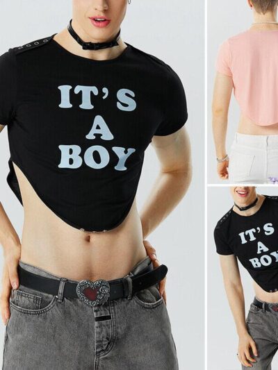 Fashion-Mens-Crewneck-Short-Sleeve-Crop-Tops-Party-Club-Casual-Tee-Shirt-Blouse-126158427780