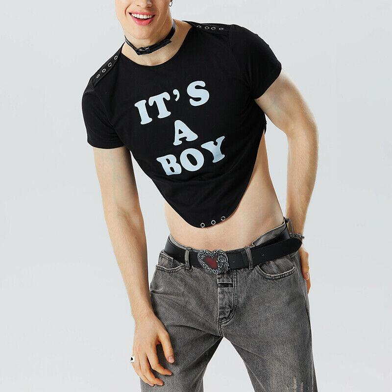 Fashion-Mens-Crewneck-Short-Sleeve-Crop-Tops-Party-Club-Casual-Tee-Shirt-Blouse-126158427780-5