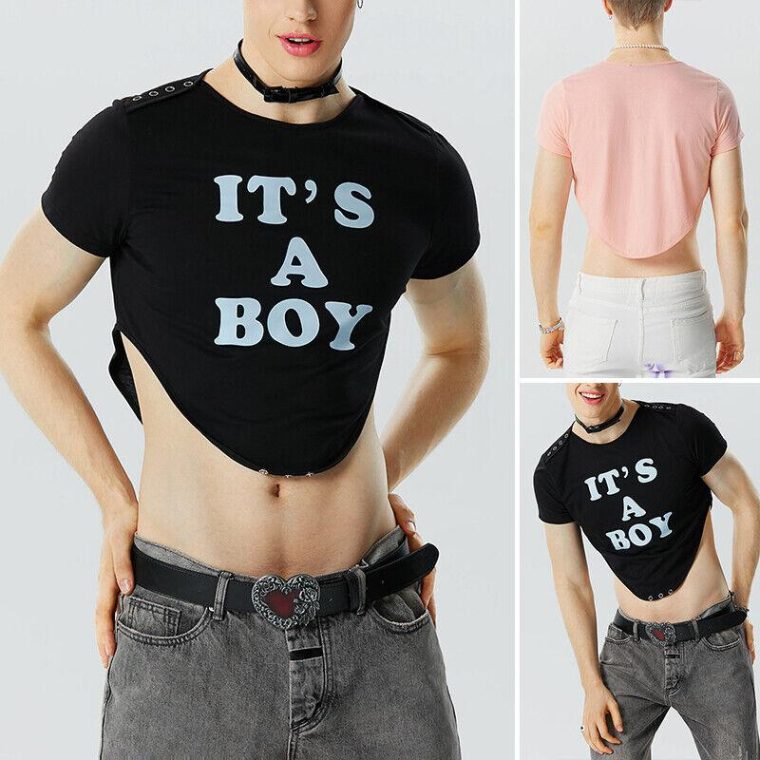 Fashion-Mens-Crewneck-Short-Sleeve-Crop-Tops-Party-Club-Casual-Tee-Shirt-Blouse-126158427780