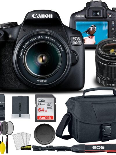 Canon-EOS-2000D-Rebel-T7-DSLR-Camera-with-18-55mm-Lens-Creative-Kit-194137035742