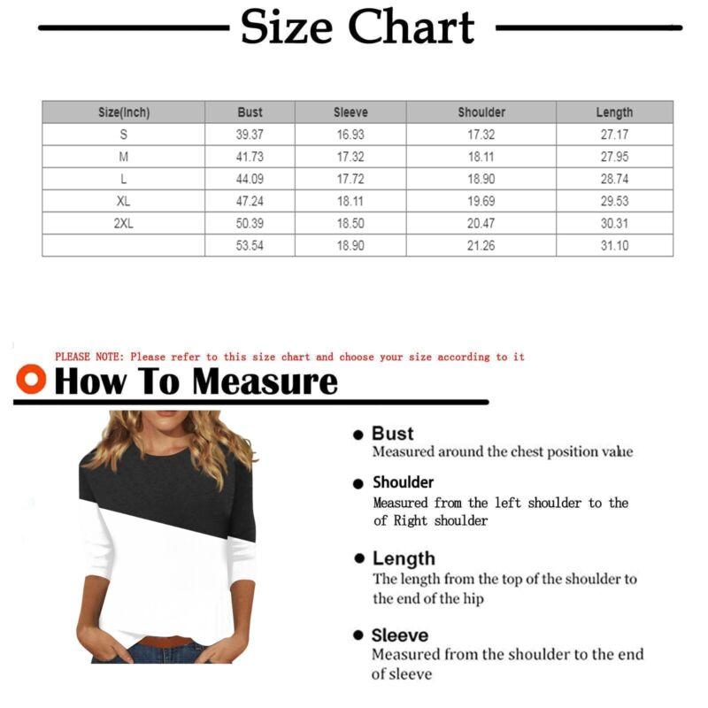 Womens-Fashion-Casual-Three-Quarter-Sleeve-T-Shirt-Solid-O-Neck-Tops-315054475463-2