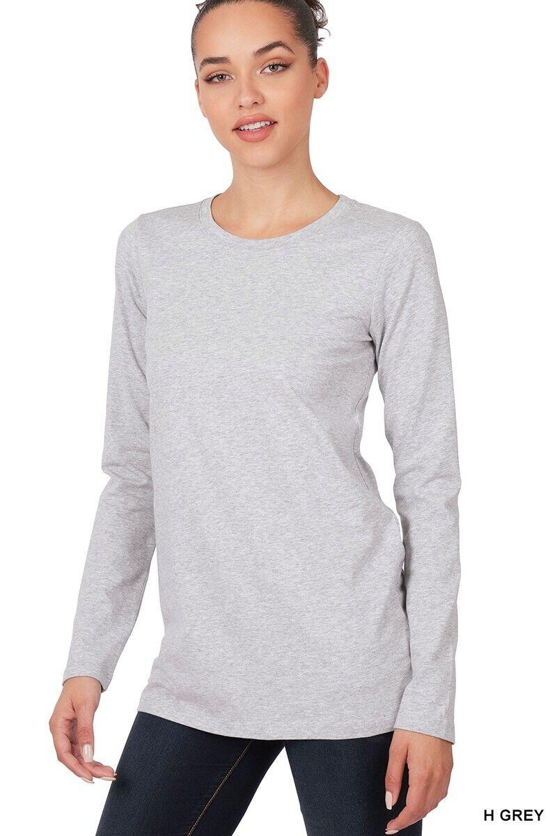 Variation-of-Womens-Cotton-T-Shirt-Crew-Neck-Stretch-Casual-Tunic-Long-Sleeve-Plain-Basic-Top-174875579264-1a79