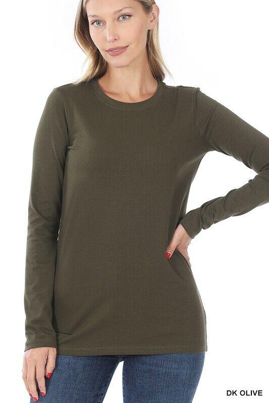 Variation-of-Womens-Cotton-T-Shirt-Crew-Neck-Stretch-Casual-Tunic-Long-Sleeve-Plain-Basic-Top-174875579264-6713