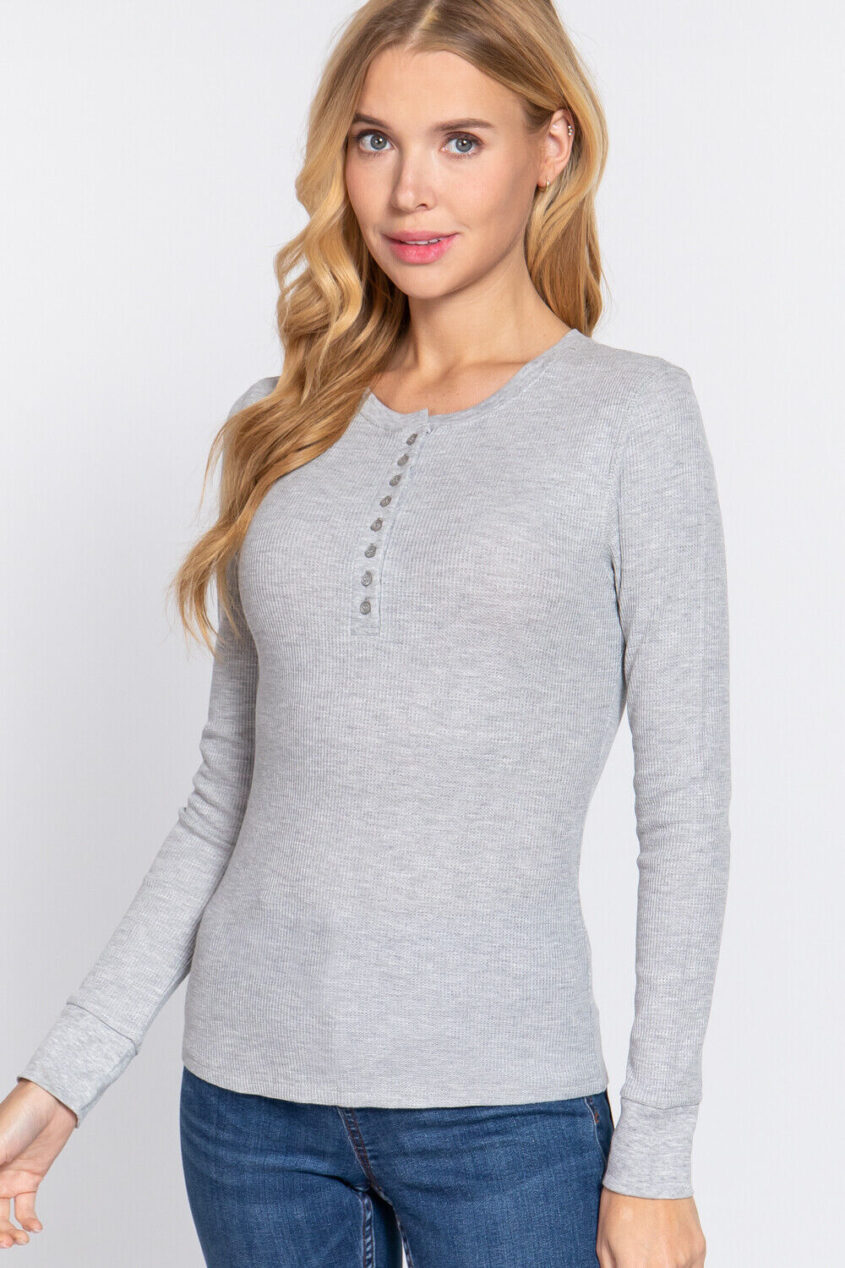 Variation-of-Womens-Henley-Warm-Soft-Thermal-Top-Button-T-Shirt-Waffle-Knit-Layering-175931213924-026e