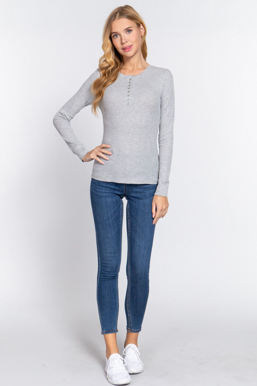 Womens-Henley-Warm-Soft-Thermal-Top-Button-T-Shirt-Waffle-Knit-Layering-175931213924-8