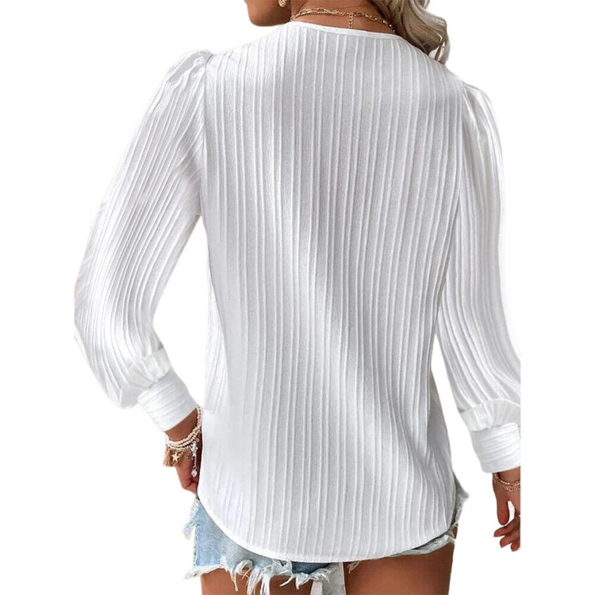 Autumn-Womens-Long-Sleeve-Solid-Pullover-V-Neck-T-shirts-Pleated-Blouse-Tops-US-395176806746-15