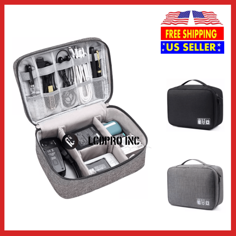 Portable-Electronic-Organizer-Travel-Cable-Storage-Bag-Cord-Case-Accessories-US-394229861027