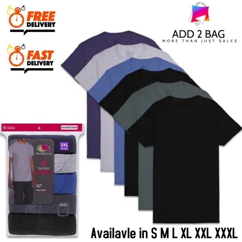 Fruit-of-the-Loom-Mens-Short-Sleeve-Fashion-Pocket-T-Shirts-6-Pack-185487282149